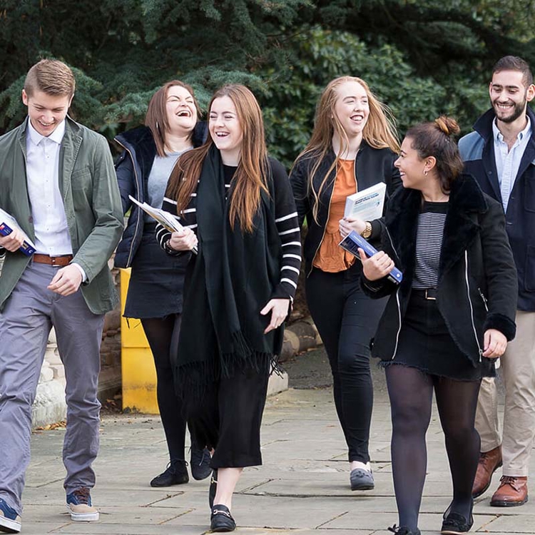 Students walking on campus